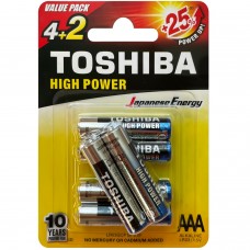 Toshiba High Power AAA  Alkaline (LR03/1.5 V ) / 4+2 Pcs